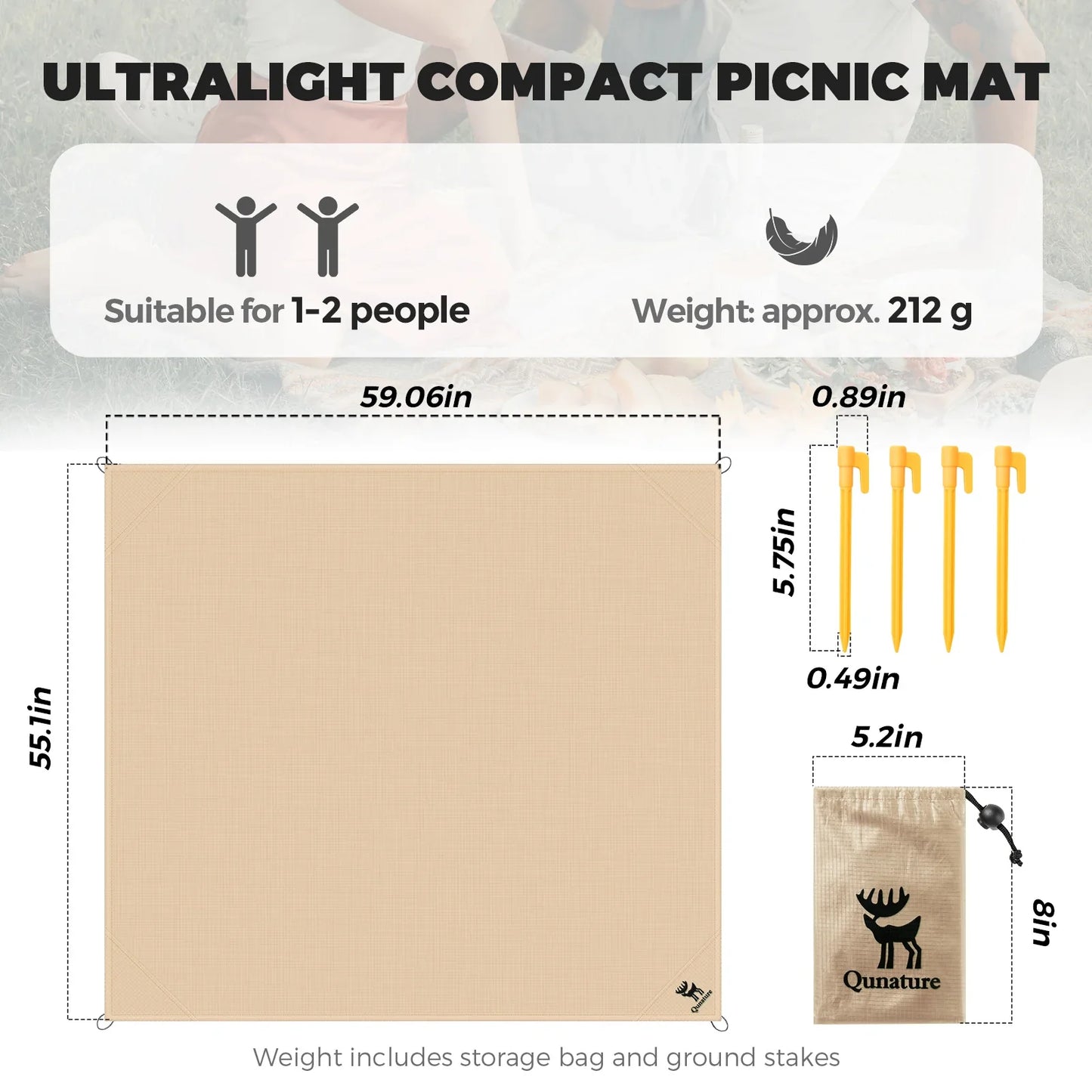 Lightweight Waterproof Picnic Blanket – Portable Foldable Mat for Camping & Beach Trips