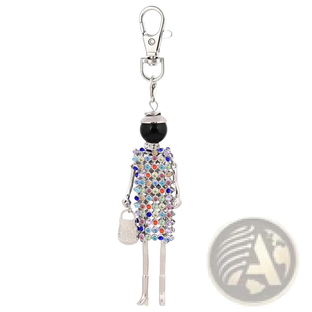 Rhinestone Doll Keychain Women Bag Pendant