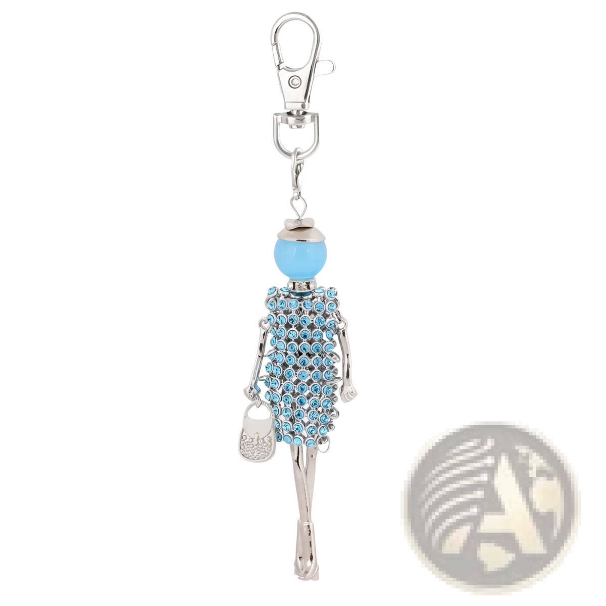 Rhinestone Doll Keychain Women Bag Pendant
