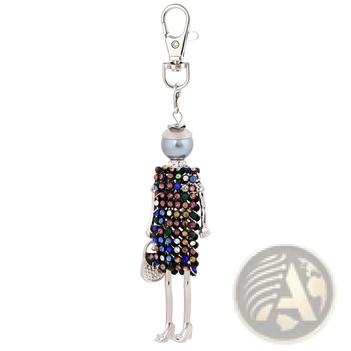Rhinestone Doll Keychain Women Bag Pendant