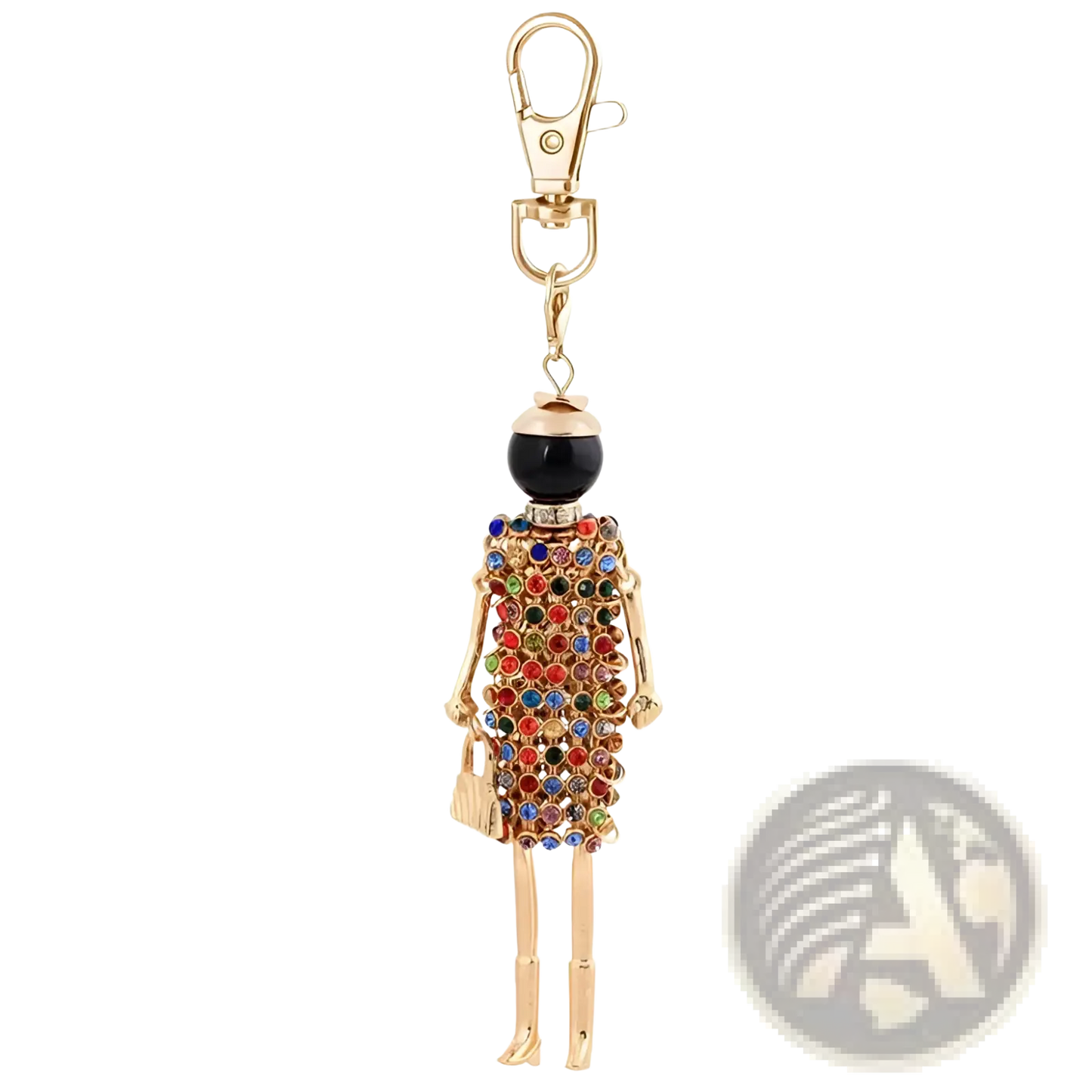 Rhinestone Doll Keychain Women Bag Pendant