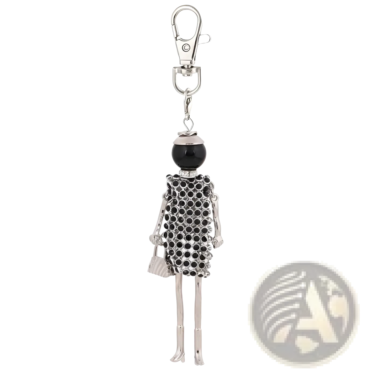 Rhinestone Doll Keychain Women Bag Pendant