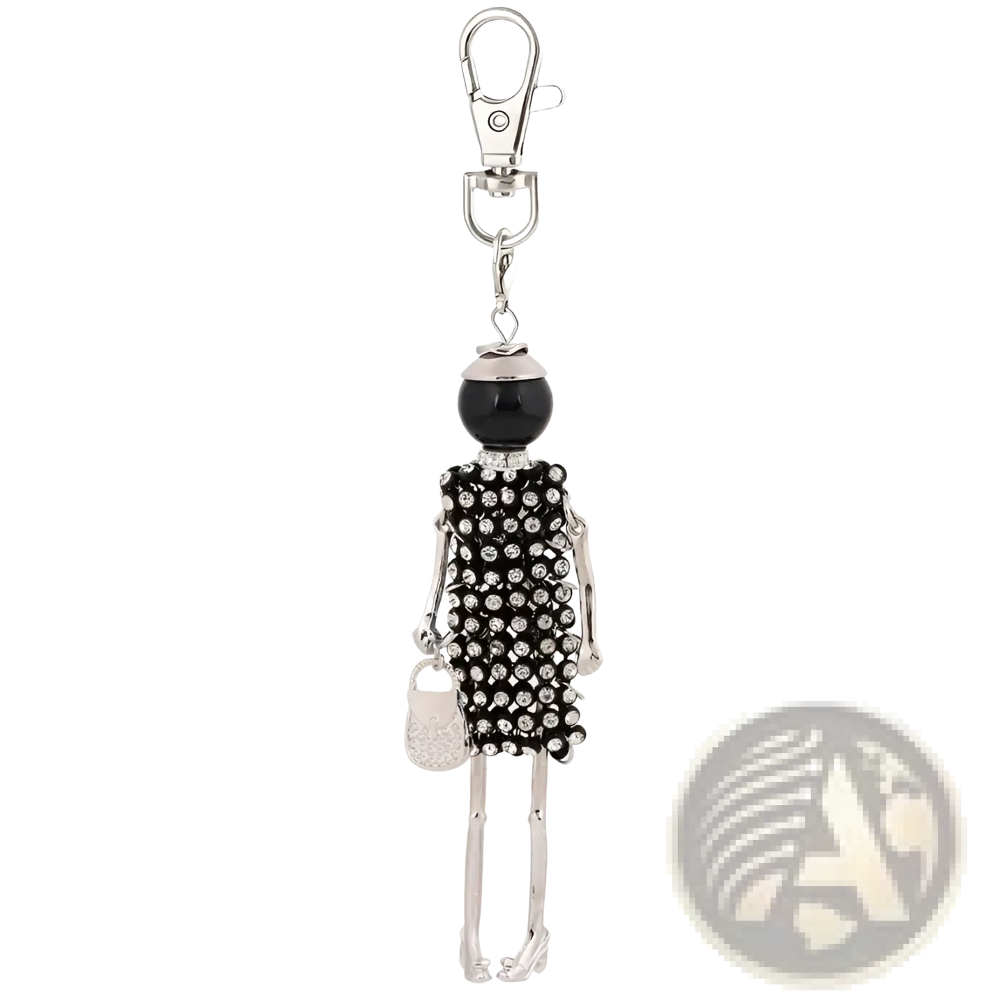 Rhinestone Doll Keychain Women Bag Pendant