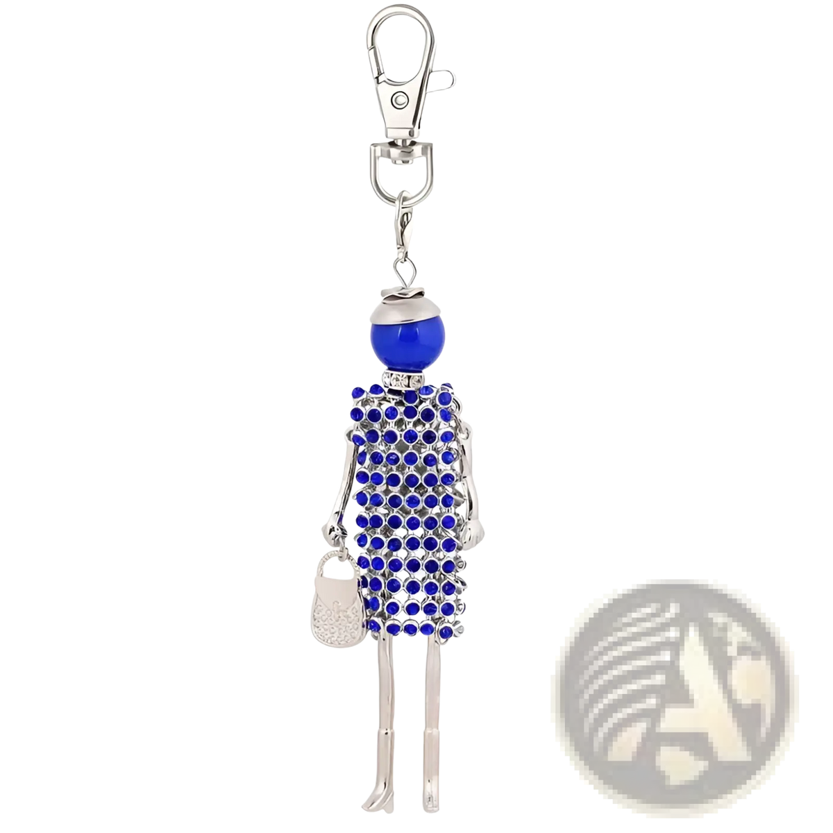 Rhinestone Doll Keychain Women Bag Pendant