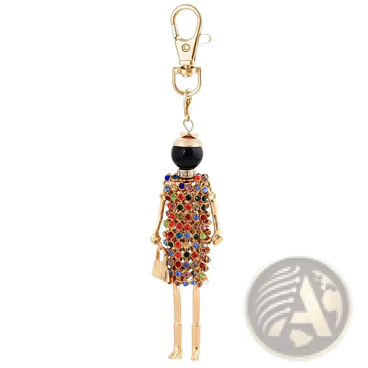 Rhinestone Doll Keychain Women Bag Pendant