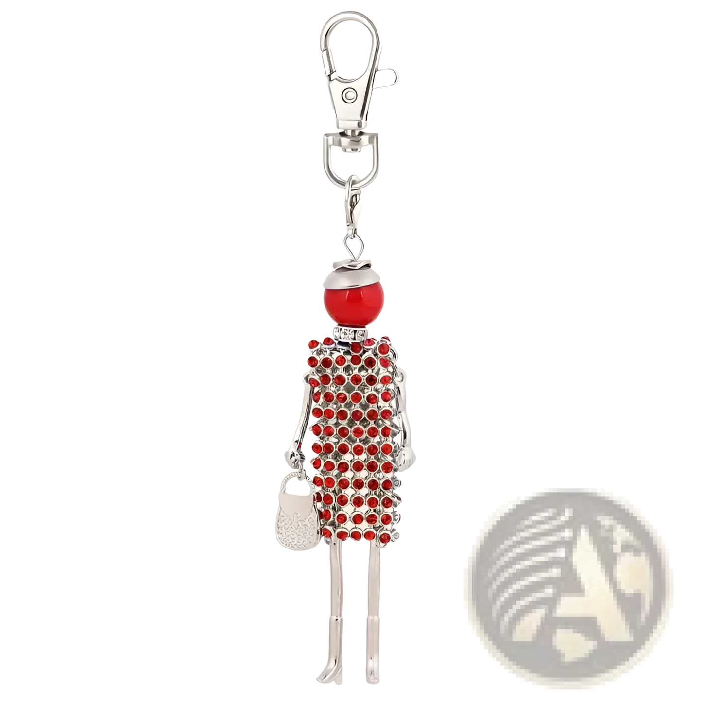 Rhinestone Doll Keychain Women Bag Pendant