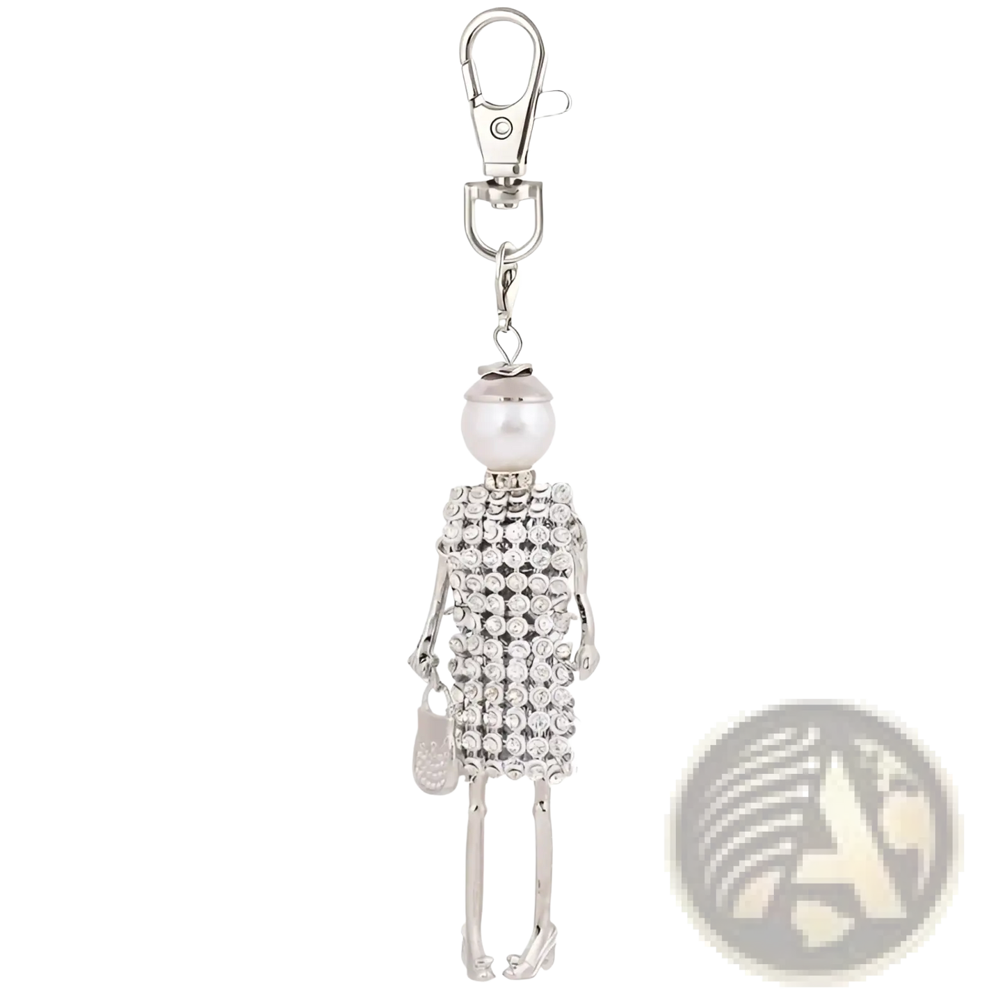 Rhinestone Doll Keychain Women Bag Pendant