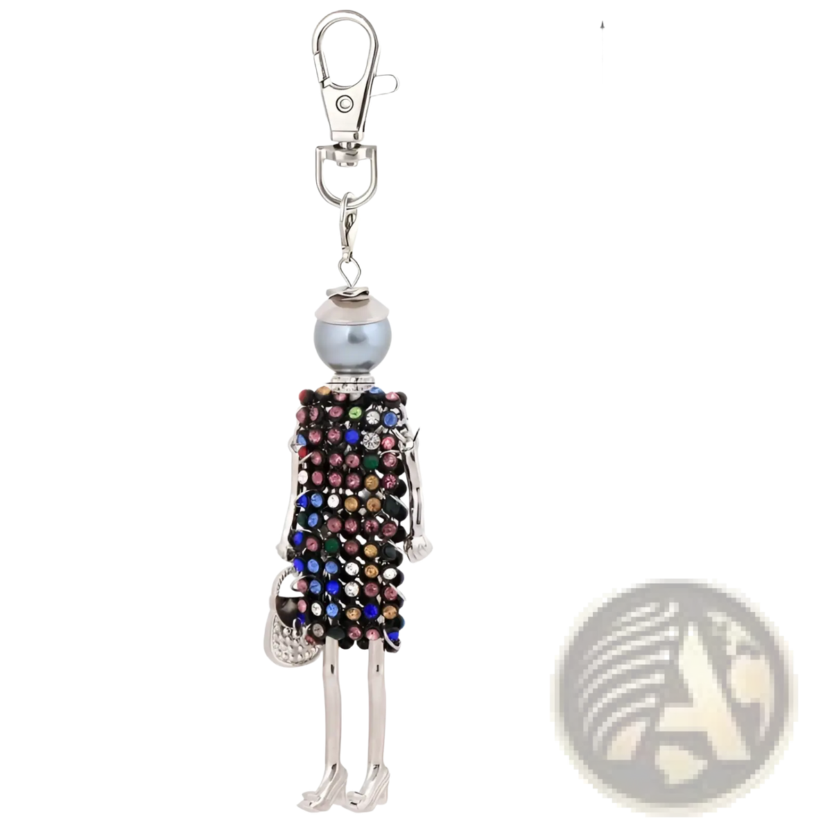 Rhinestone Doll Keychain Women Bag Pendant