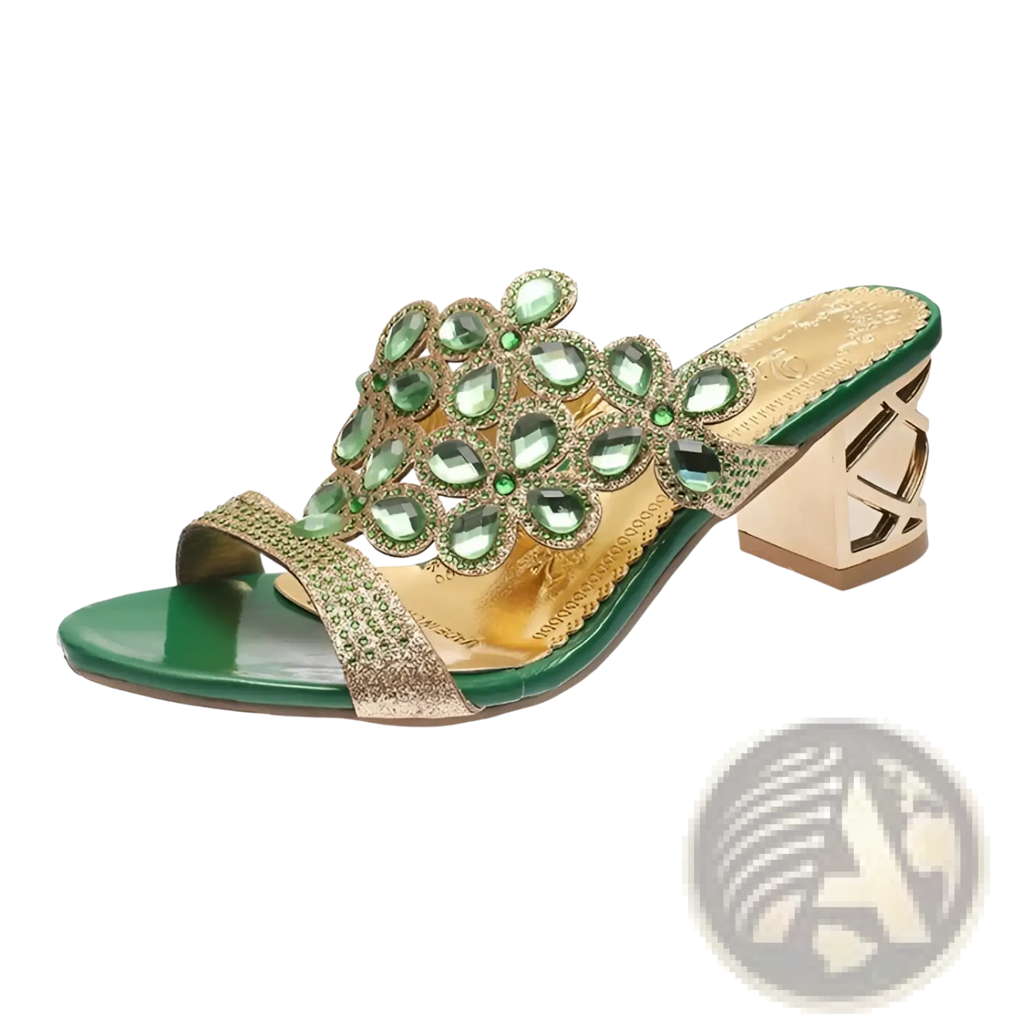 Rhinestone High Heel Sandals Embellished Mule Shoes