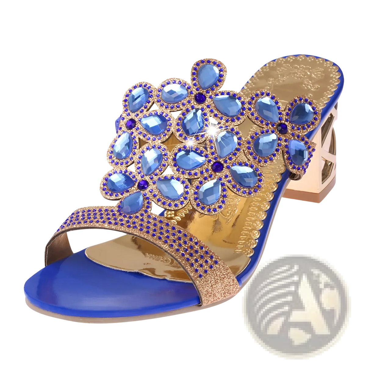 Rhinestone High Heel Sandals Embellished Mule Shoes