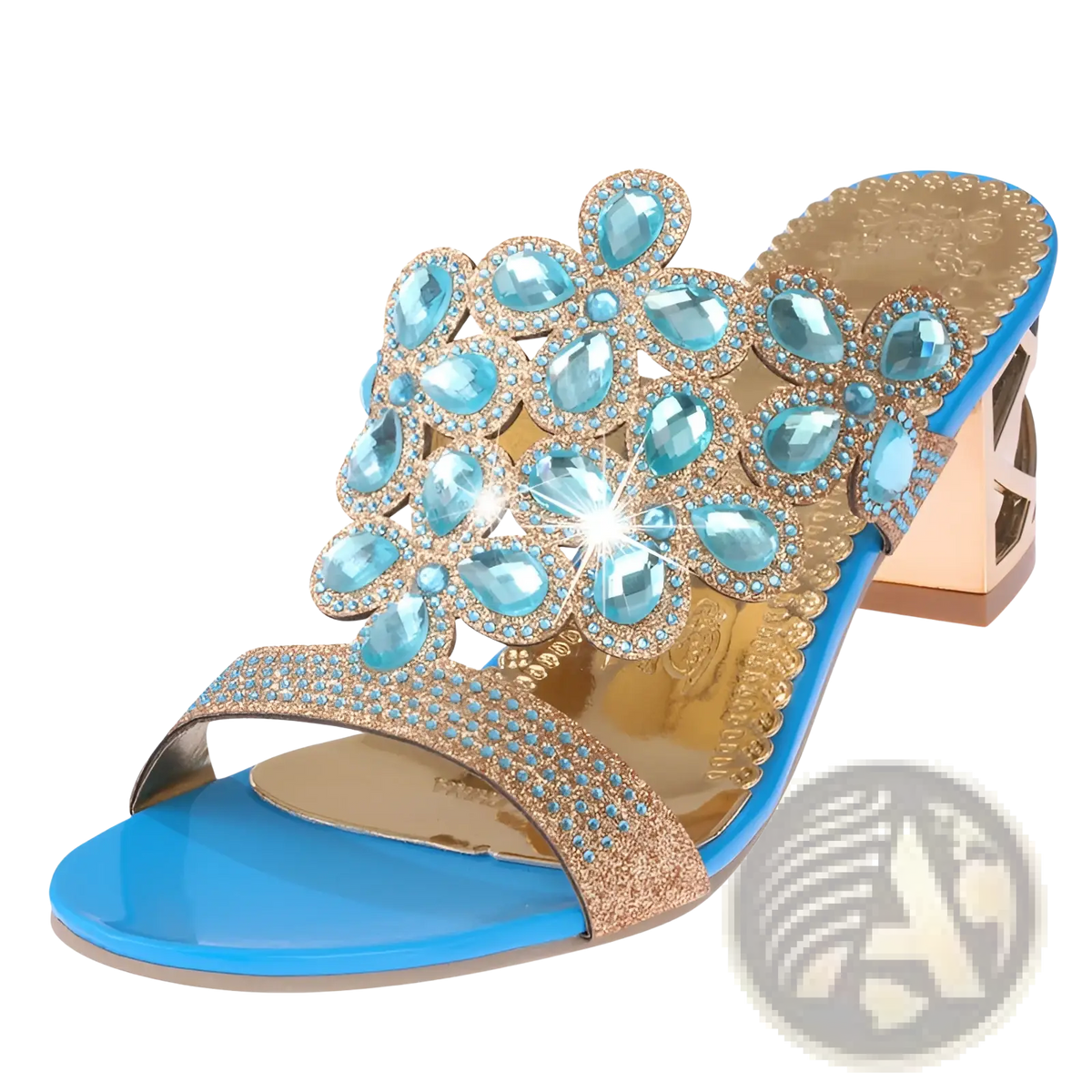 Rhinestone High Heel Sandals Embellished Mule Shoes