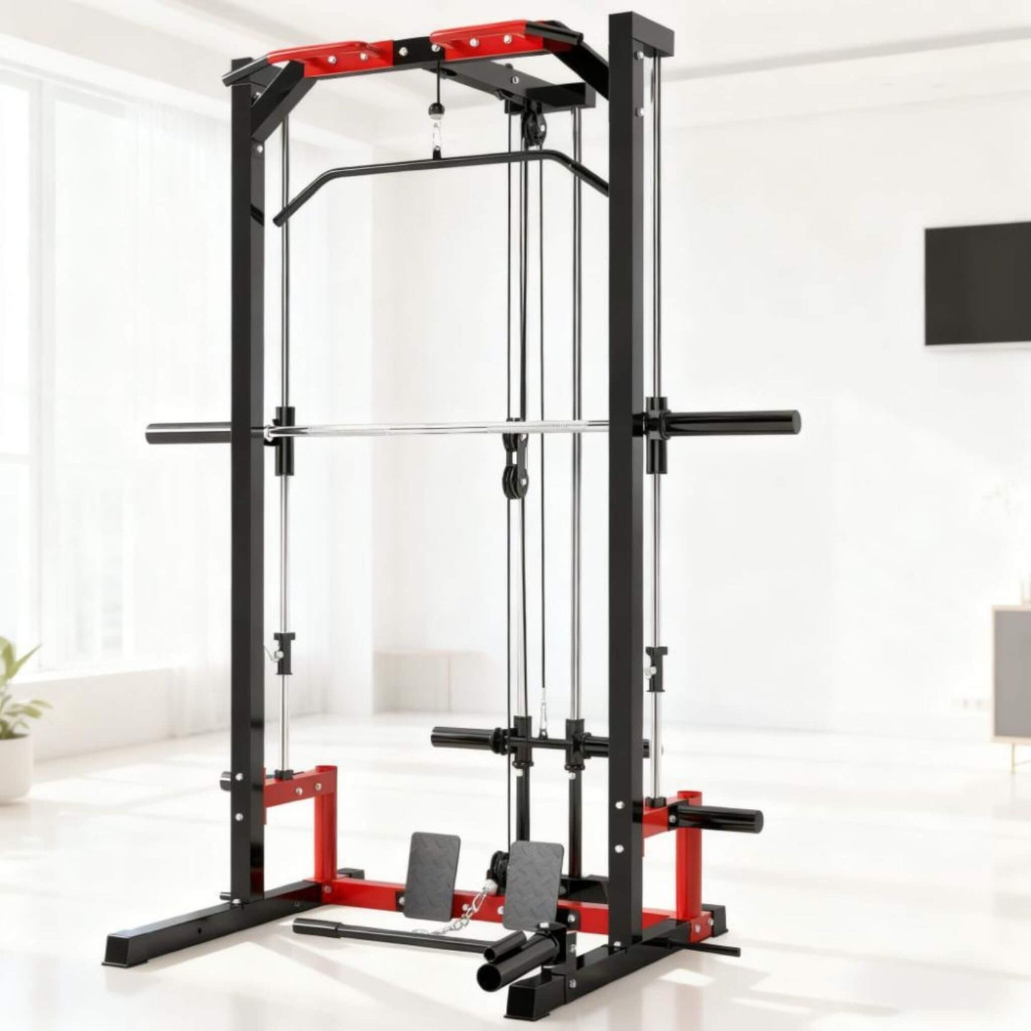 All-In-One Home Gym Squat Rack With Pull Up And Lat System (SAK95431)