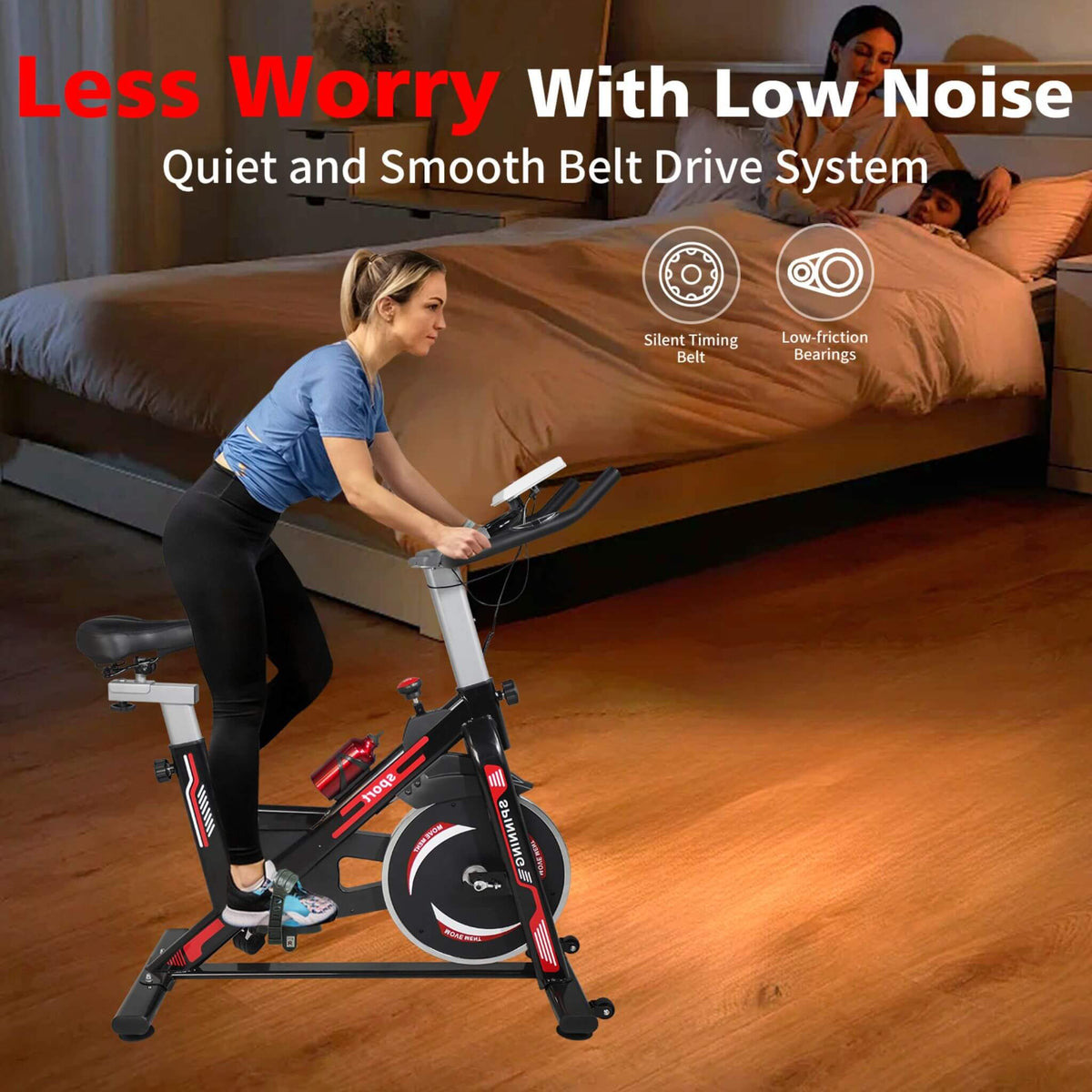 Indoor Exercise Spin Bike With Comfortable Cushioned Seat (SAK71645)