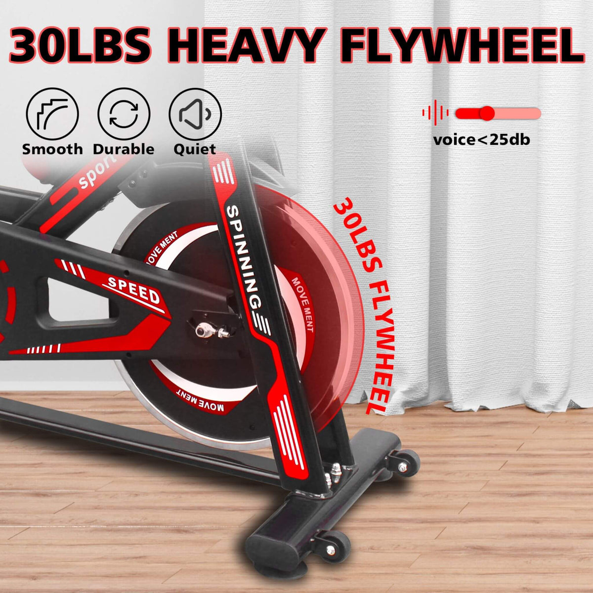 Indoor Exercise Spin Bike With Comfortable Cushioned Seat (SAK71645)