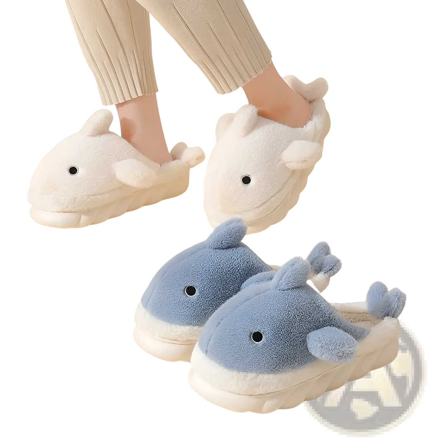 Shark Slippers Plush Animal Dolphin Whale House Shoes