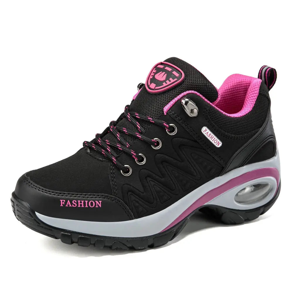 Women's Purple and Black Air Cushion Athletic Hiking Shoes