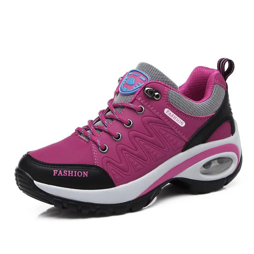 Women's Purple and Black Air Cushion Athletic Hiking Shoes