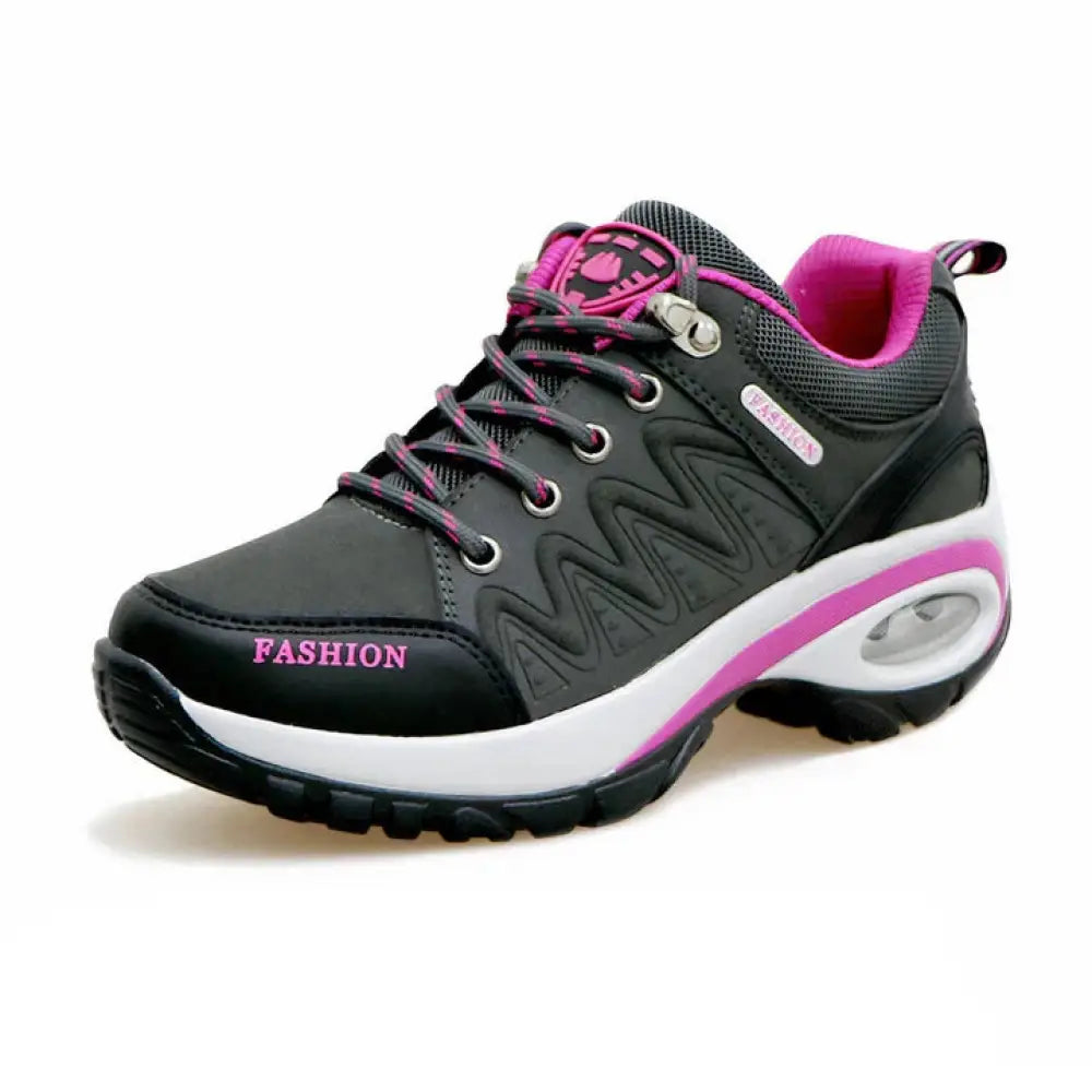 Women's Purple and Black Air Cushion Athletic Hiking Shoes