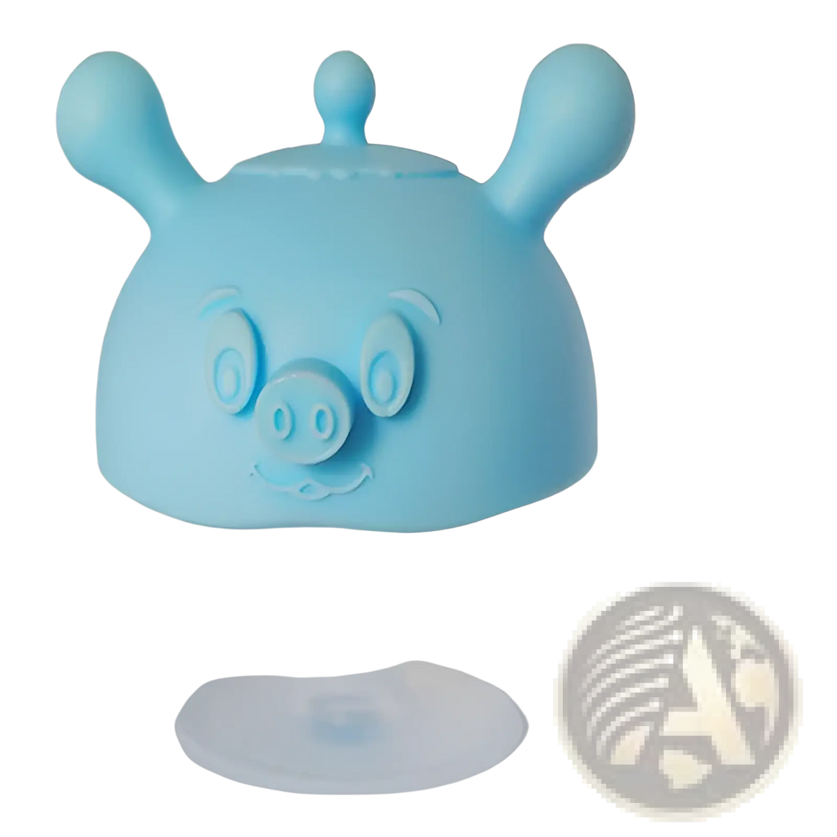 Silicone Baby Teether and Pig Shape Toothbrush Holder