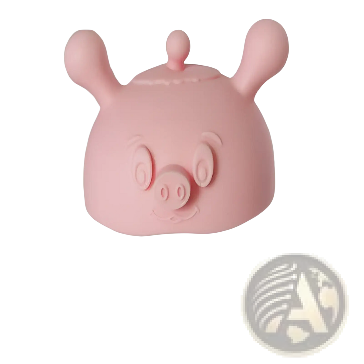 Silicone Baby Teether and Pig Shape Toothbrush Holder