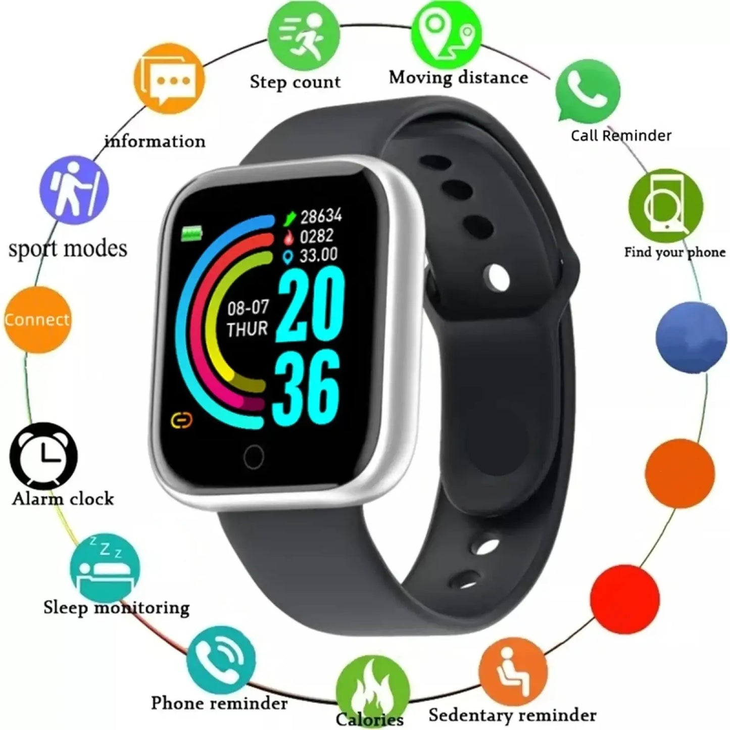 Smart Fitness Watch with Heart Rate Monitor
