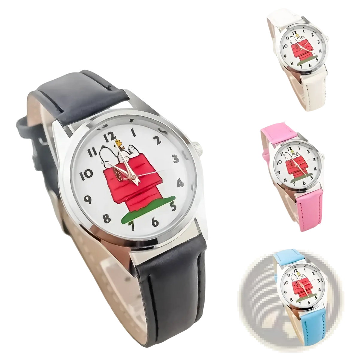 Snoopy Quartz Watch Cartoon Leather Wristwatch