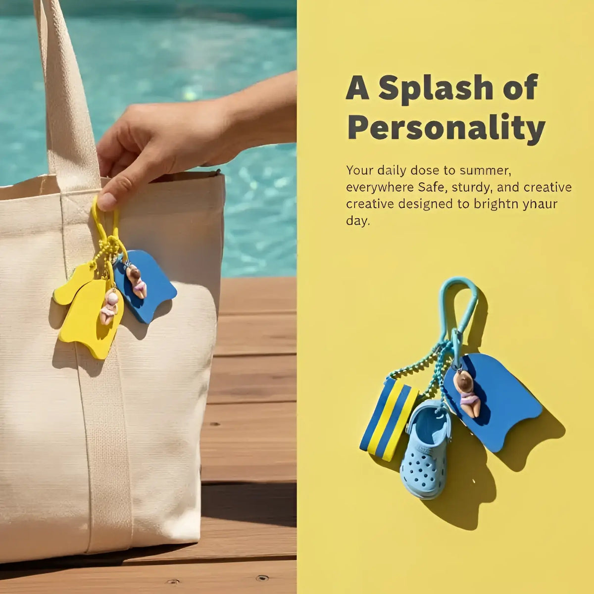 Summer Beach Clog Keychain Bag Charm