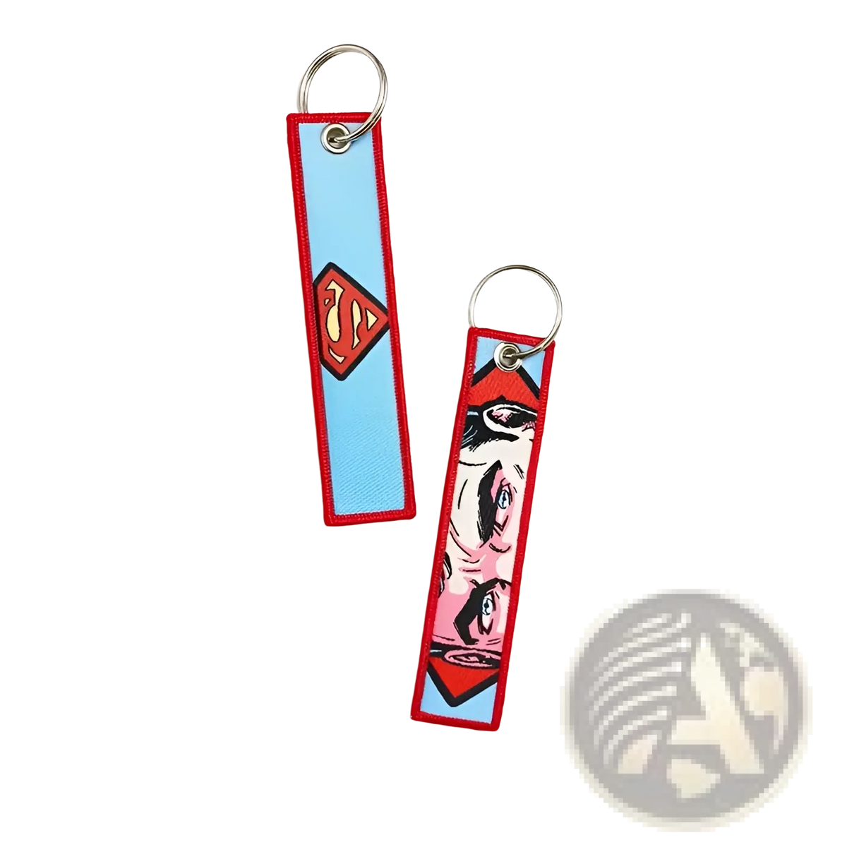 Superhero Embroidered Keychain Set Anime Key Lanyard