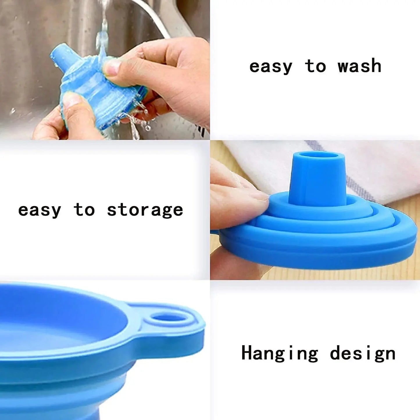 Universal Silicone Foldable Funnel | Compact and Space-Saving Kitchen Tool