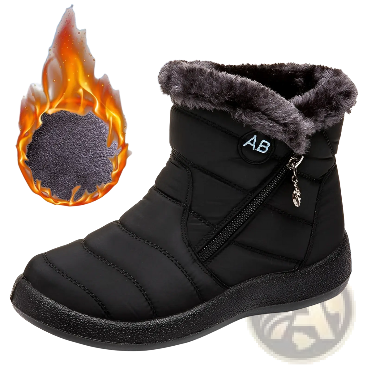 Waterproof Winter Snow Boots Quilted Plush Ankle Shoes