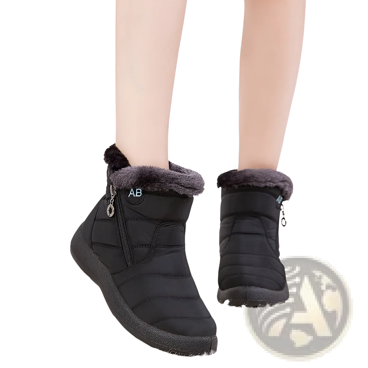 Waterproof Winter Snow Boots Quilted Plush Ankle Shoes