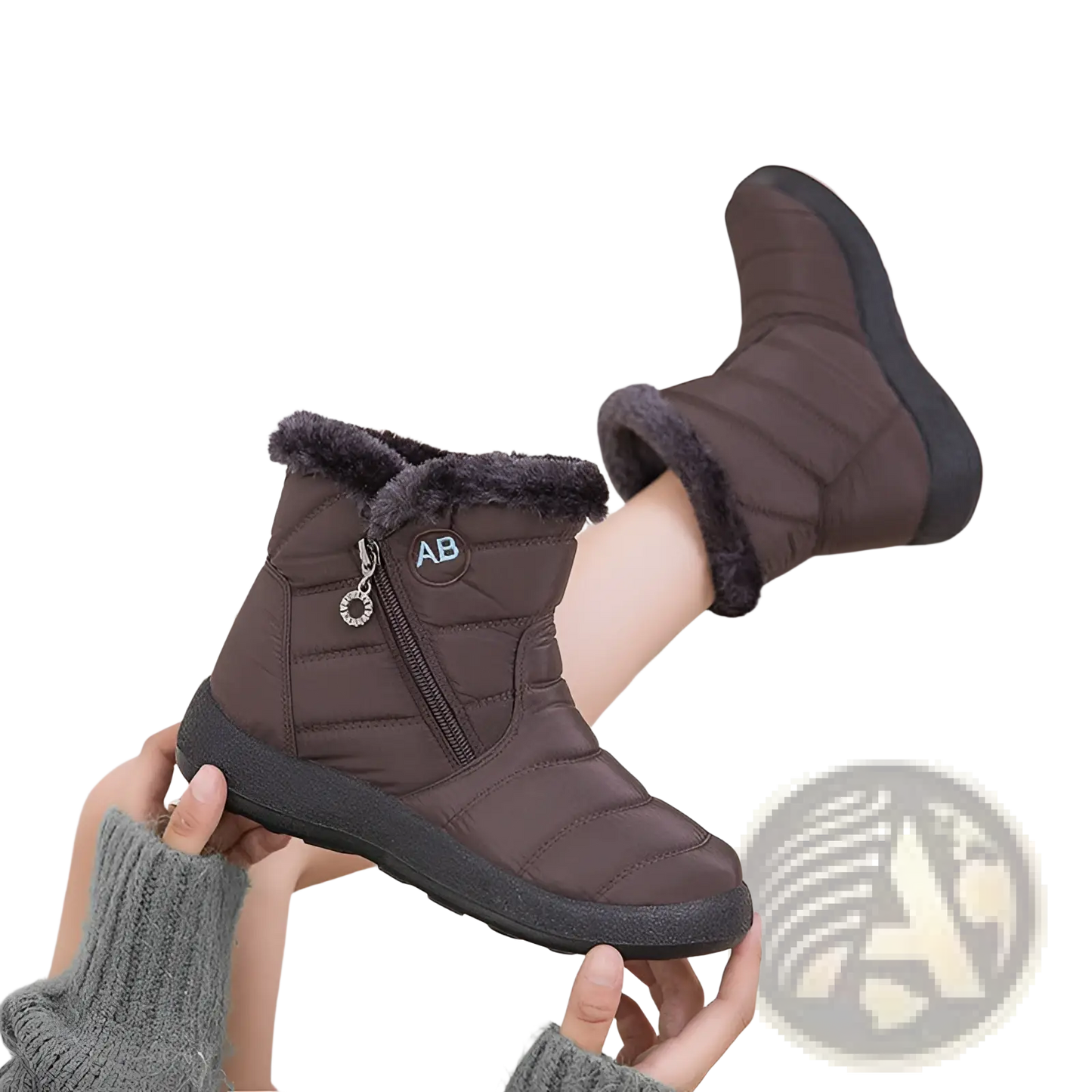 Waterproof Winter Snow Boots Quilted Plush Ankle Shoes