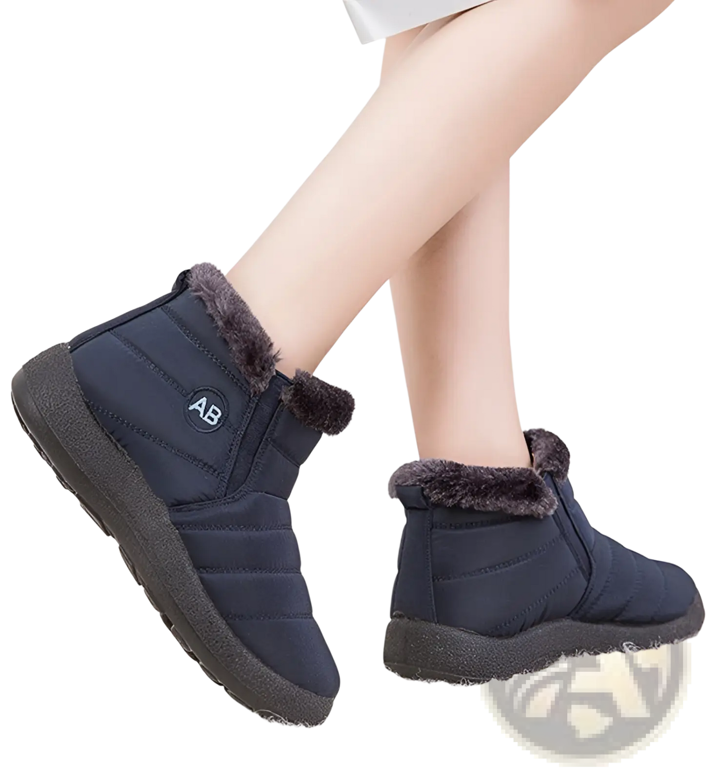 Waterproof Winter Snow Boots Quilted Plush Ankle Shoes