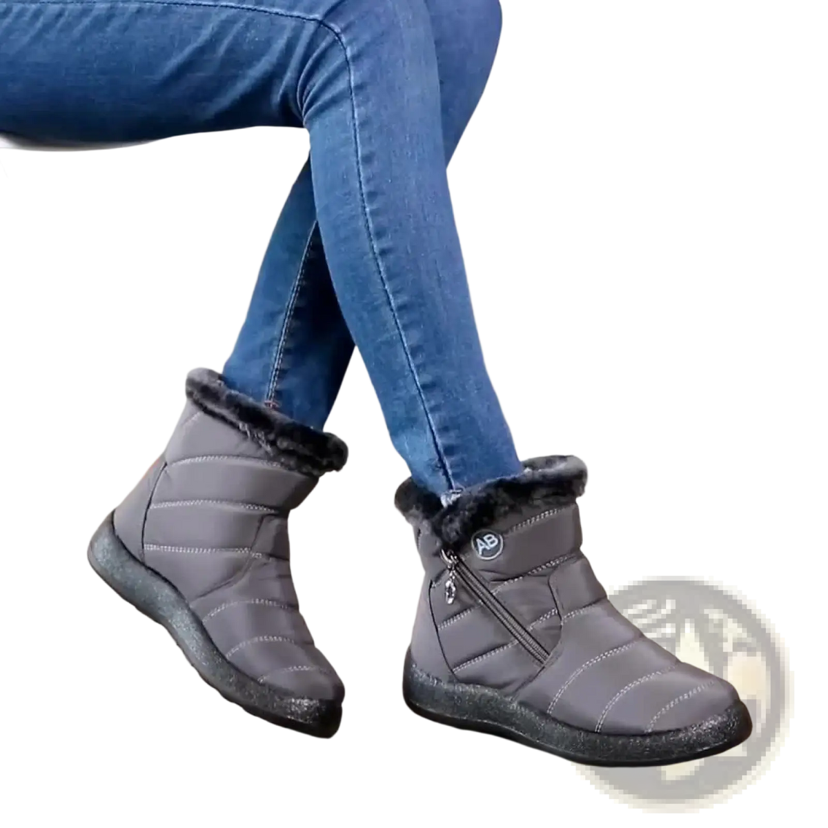 Waterproof Winter Snow Boots Quilted Plush Ankle Shoes