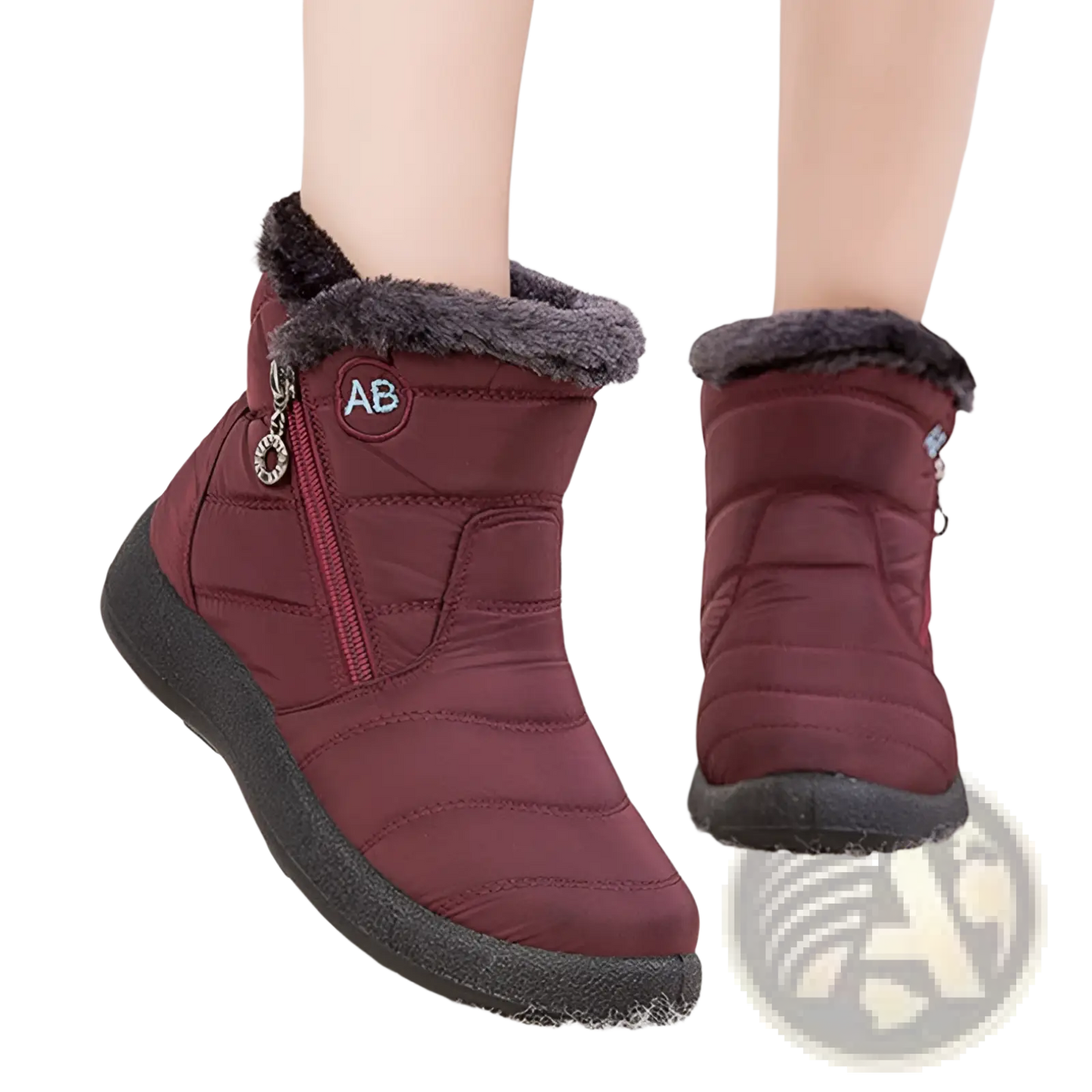 Waterproof Winter Snow Boots Quilted Plush Ankle Shoes