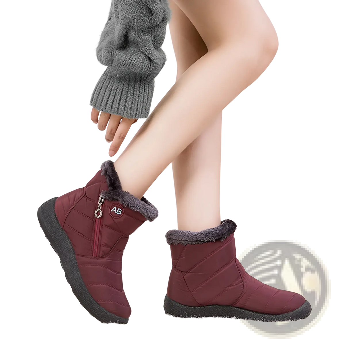 Waterproof Winter Snow Boots Quilted Plush Ankle Shoes