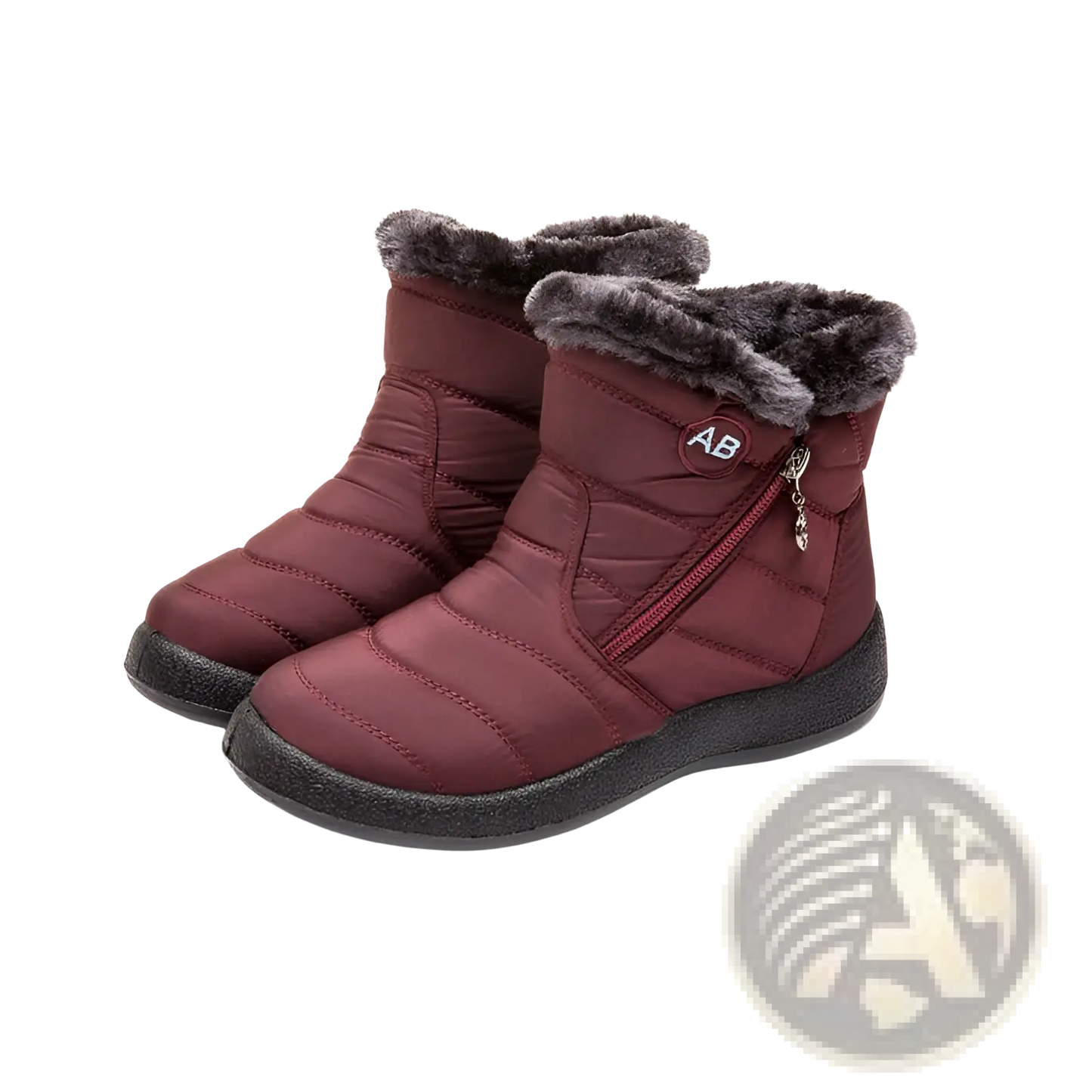 Waterproof Winter Snow Boots Quilted Plush Ankle Shoes