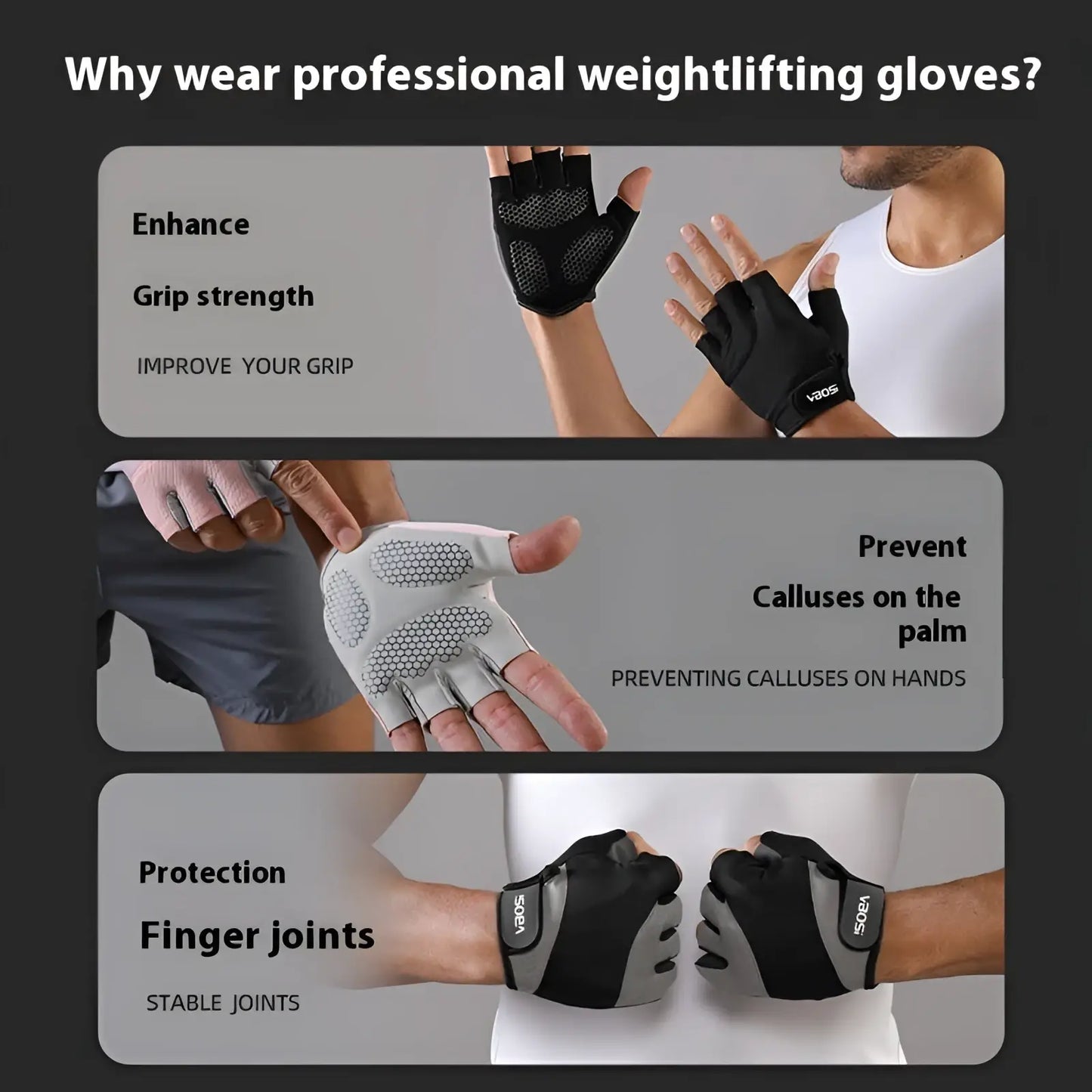 Weightlifting Fitness Gloves Anti-skid Half-finger