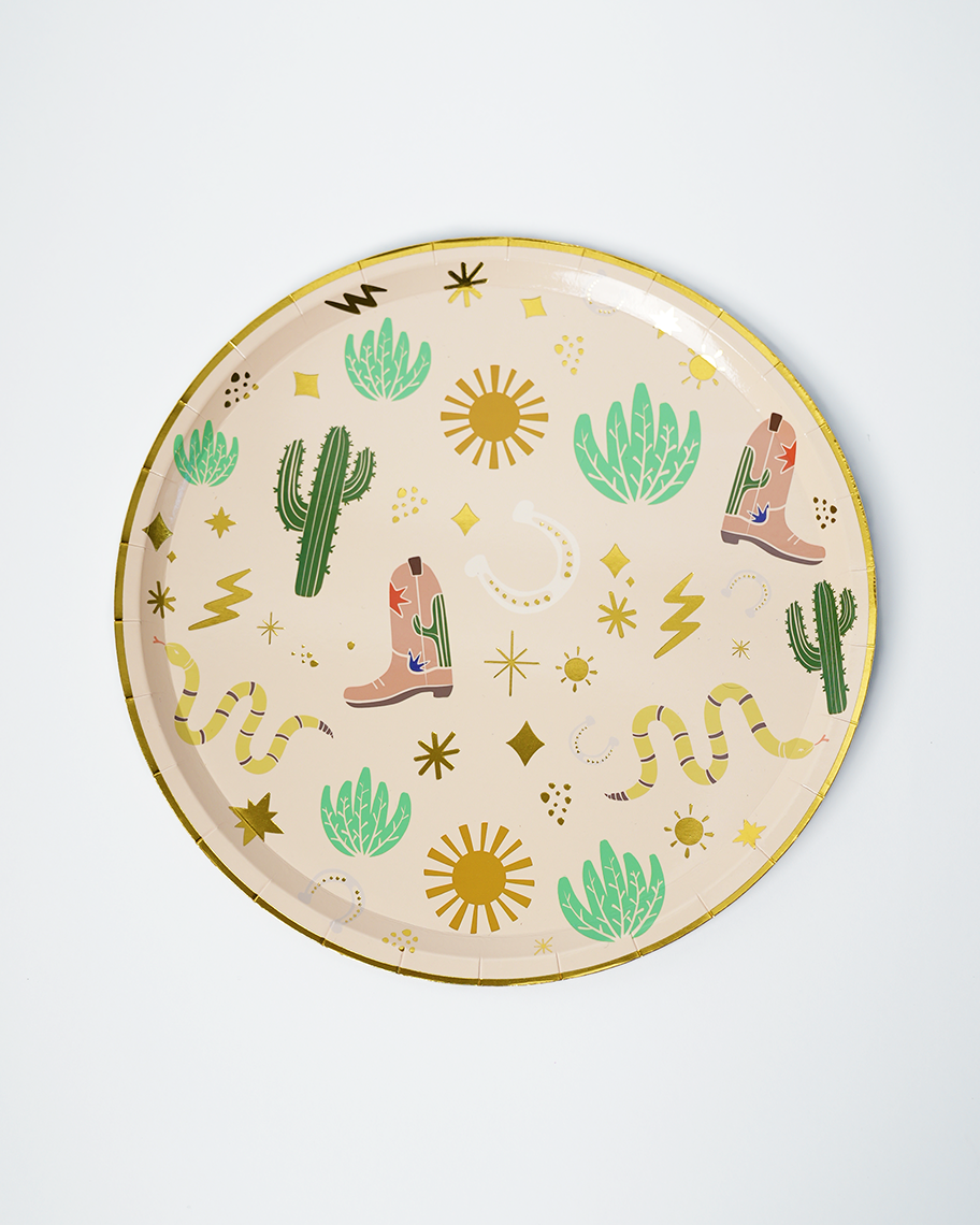 Western Birthday Party Supplies Pack (Serves 12) | Cowboy & Rodeo Themed Kids Party Kit | Plates, Cups & Tableware Set