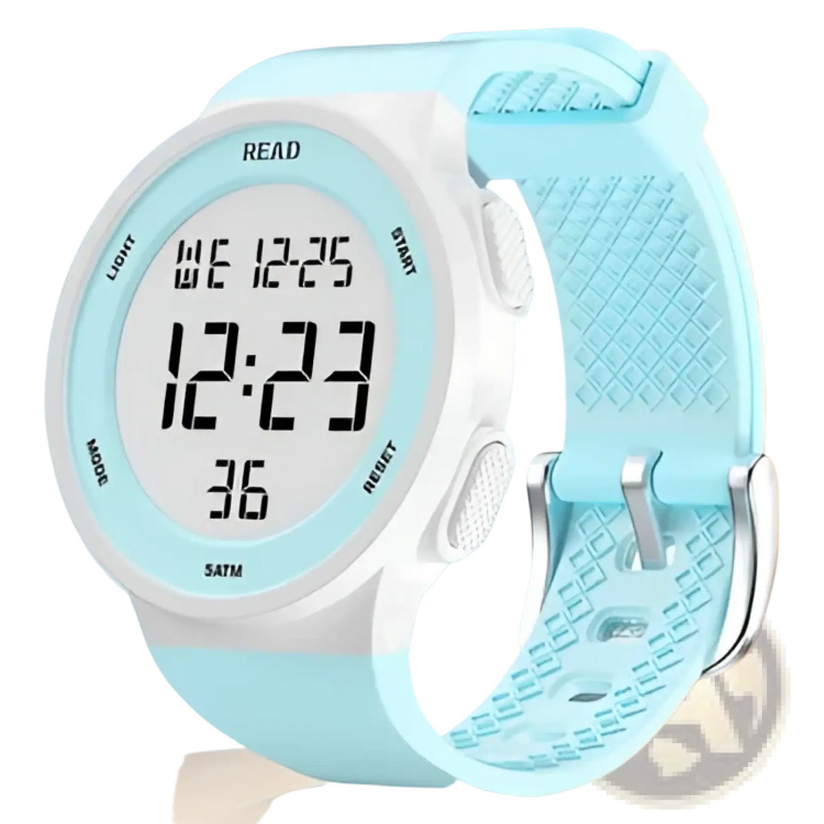 White Led Digital Sports Watch Womens Waterproof Fitness Timepiece