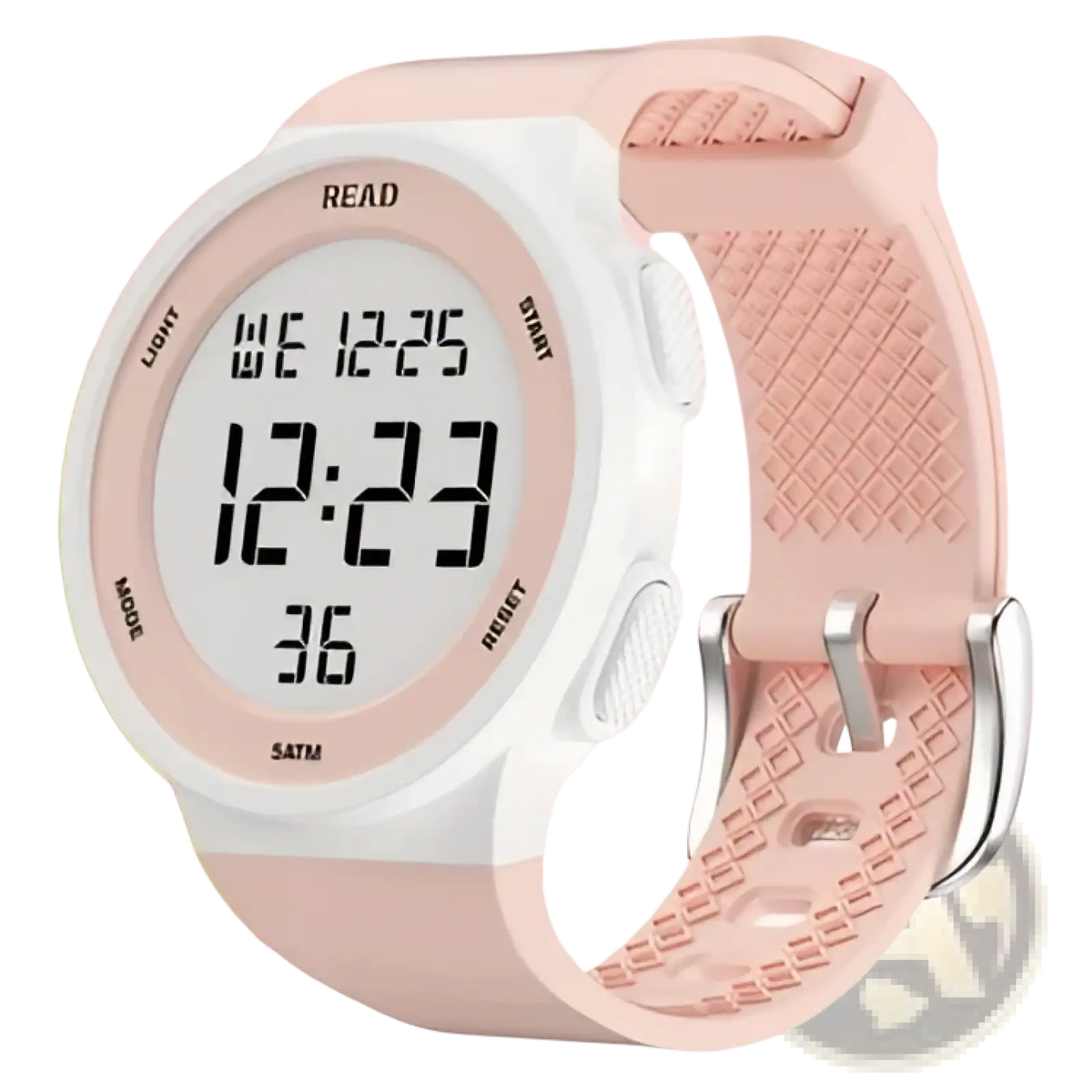 White Led Digital Sports Watch Womens Waterproof Fitness Timepiece