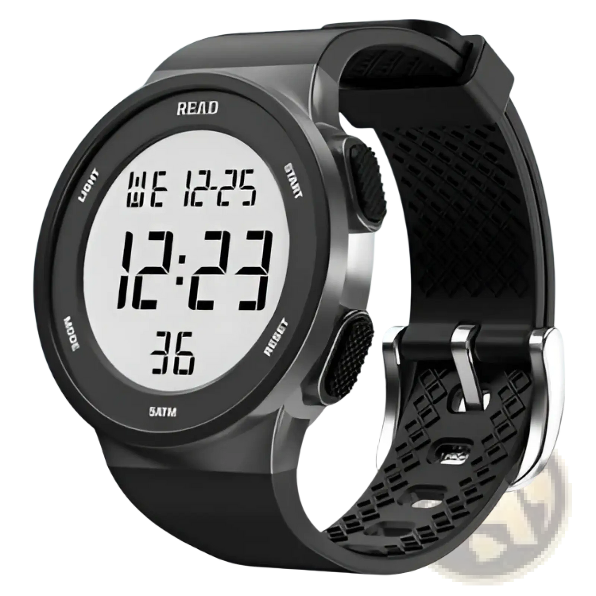 White Led Digital Sports Watch Womens Waterproof Fitness Timepiece