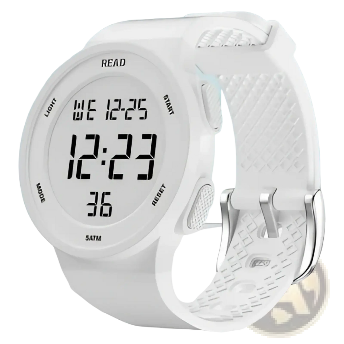 White Led Digital Sports Watch Womens Waterproof Fitness Timepiece