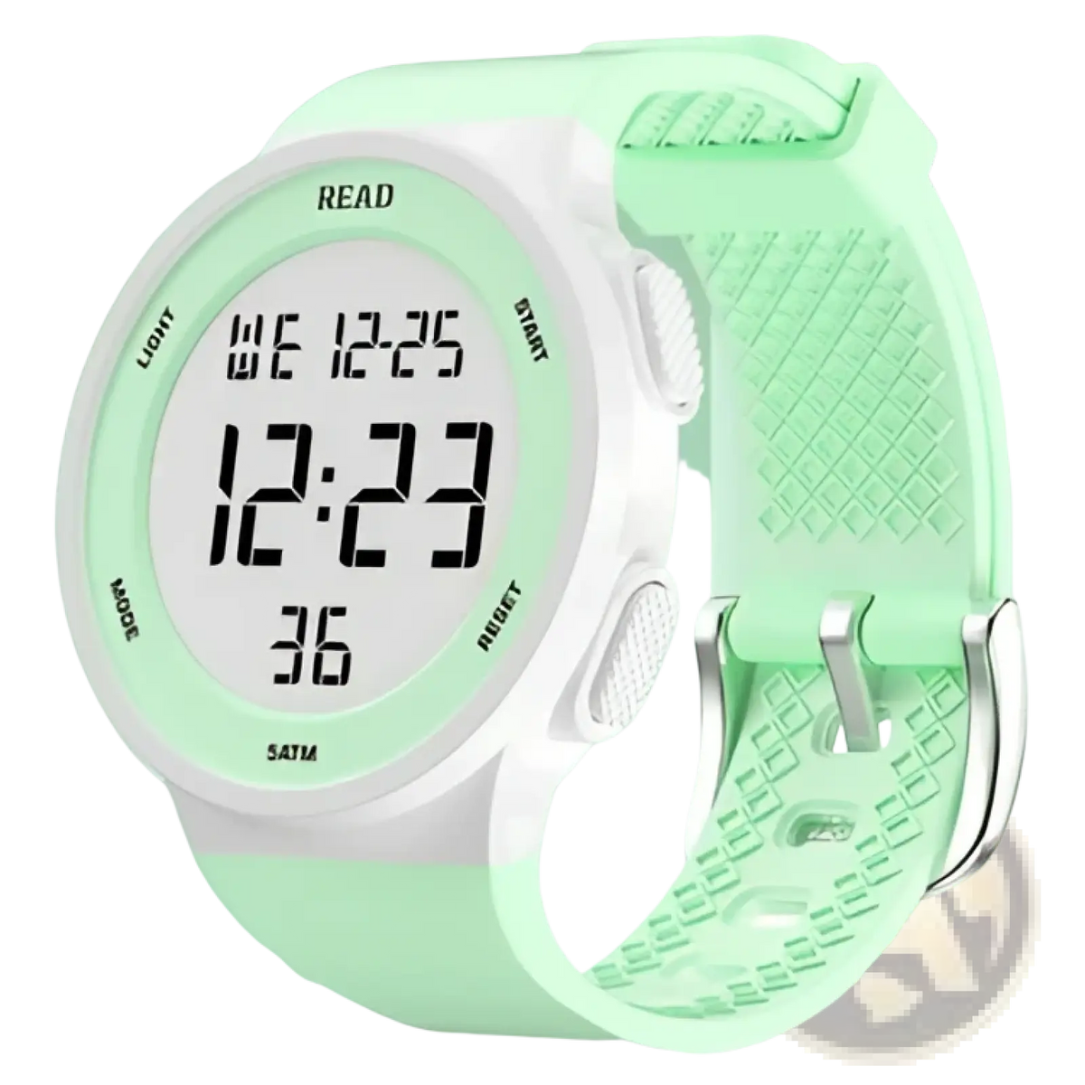 White Led Digital Sports Watch Womens Waterproof Fitness Timepiece