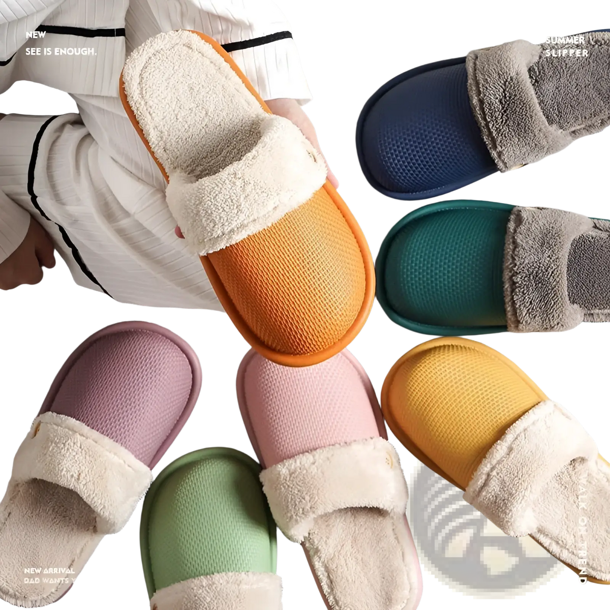 Winter Slippers Washable Plush House Shoes for Women