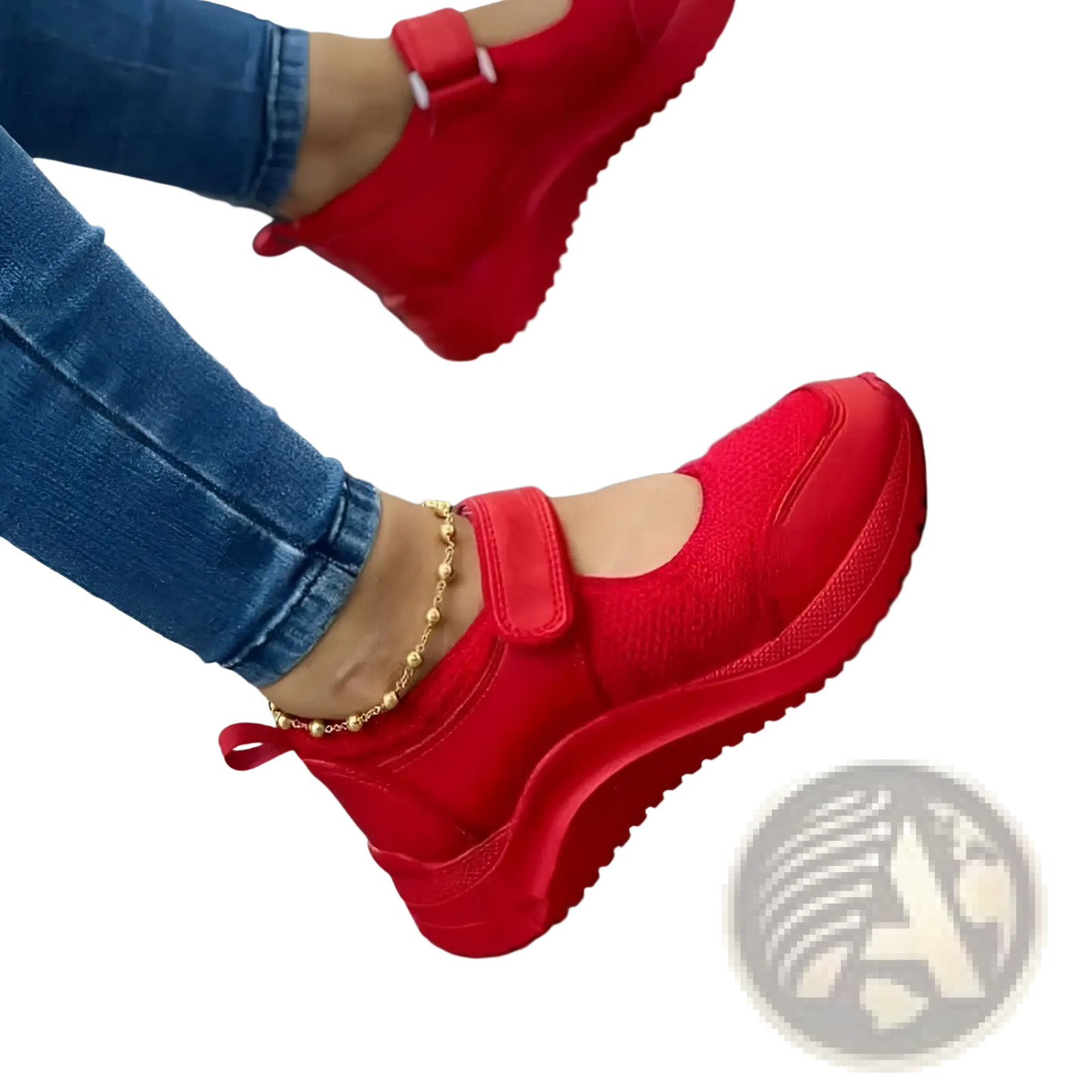 Women Mesh Platform Sneakers Velcro Casual Shoes