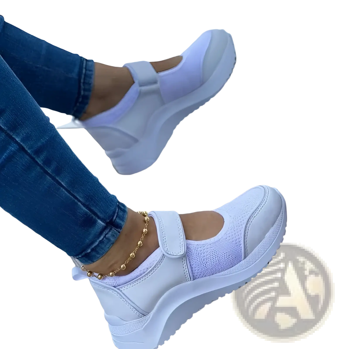 Women Mesh Platform Sneakers Velcro Casual Shoes