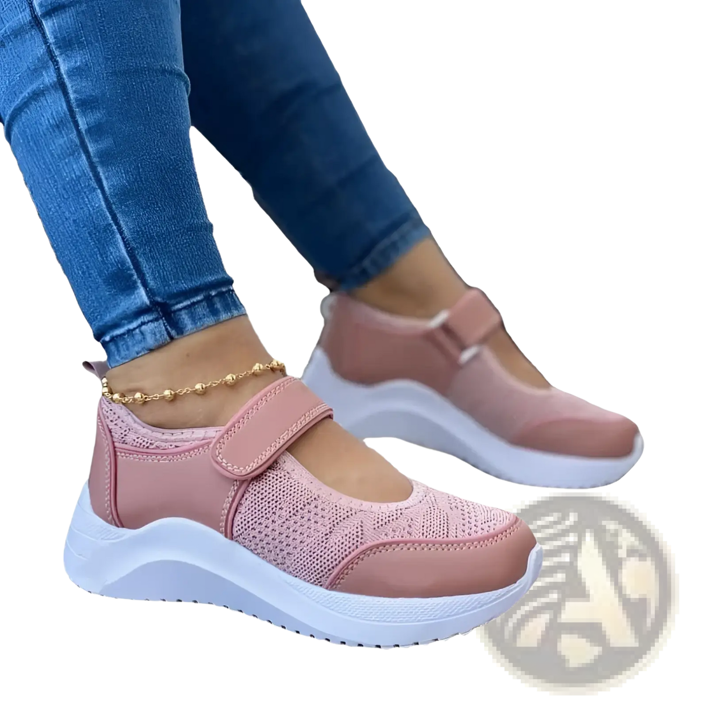 Women Mesh Platform Sneakers Velcro Casual Shoes