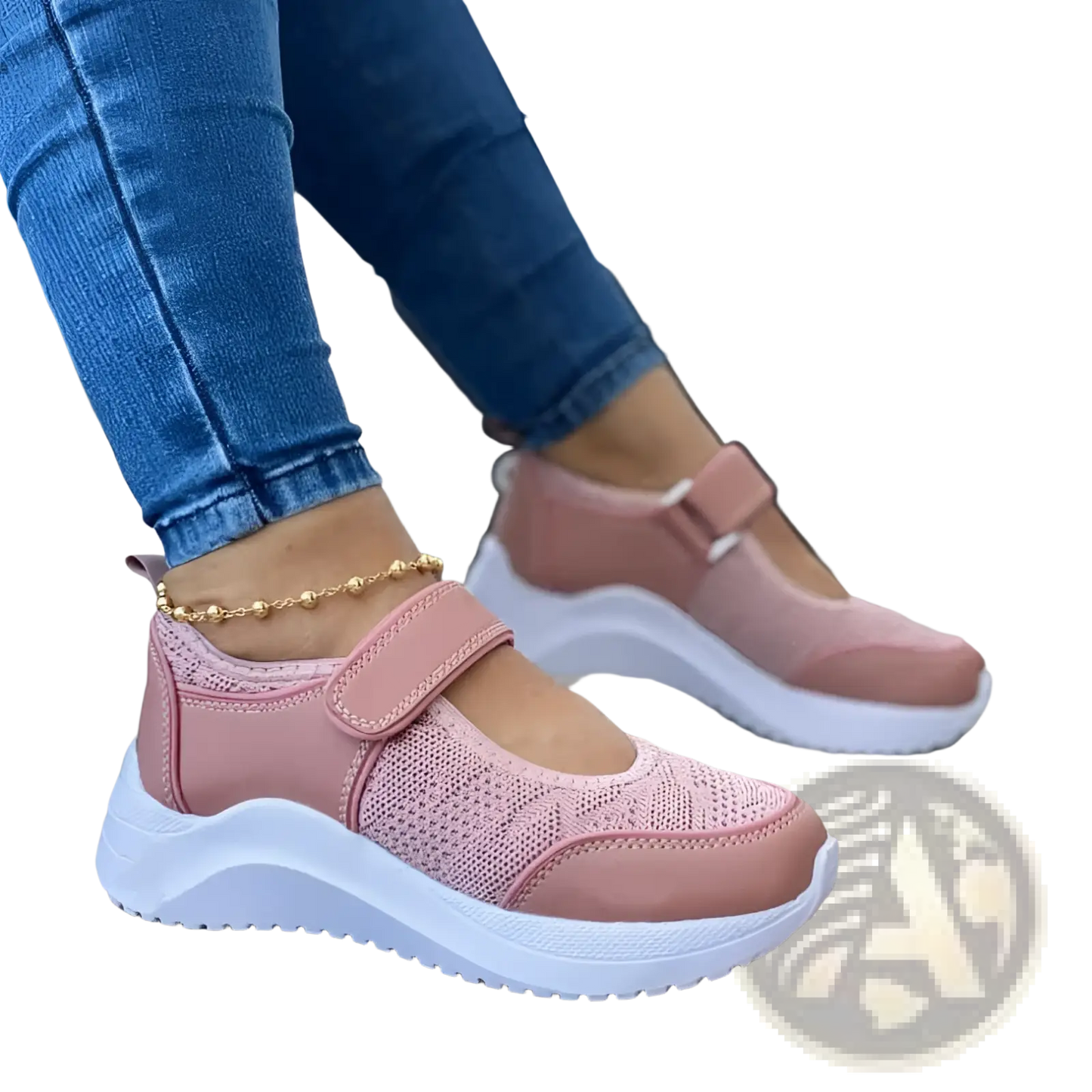 Women Mesh Platform Sneakers Velcro Casual Shoes