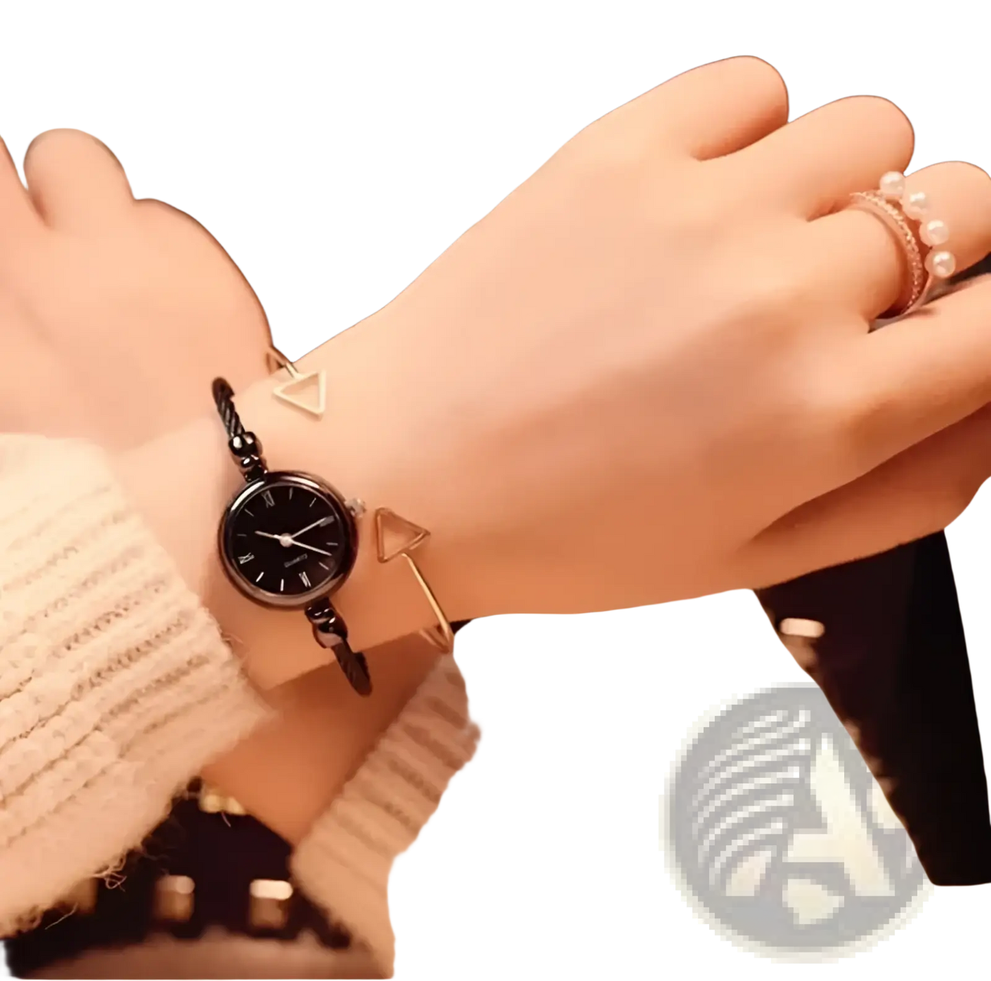 Women Stainless Steel Quartz Bangle Watch